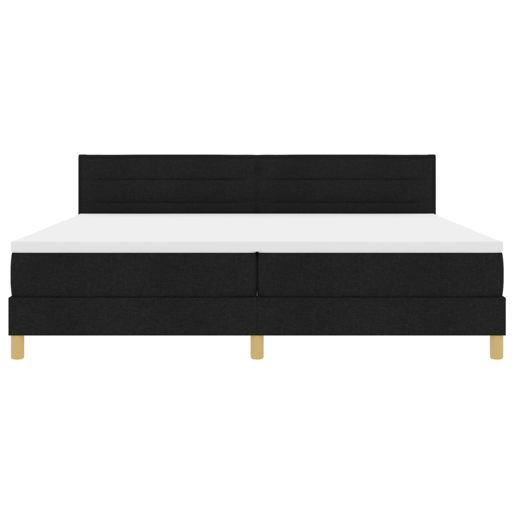 Letto Box Spring con Materasso & LED Nero 200x200 cm Tessuto
