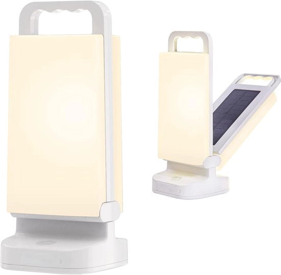 Lampada da campeggio caricabile con energia solare, lampada da campeggio portatile con regolazione di luminosità, batteria da 4400 mAh, lampada LED da campeggio IPX4 impermeabile, adatta per campeggi, pesca e escursioni.