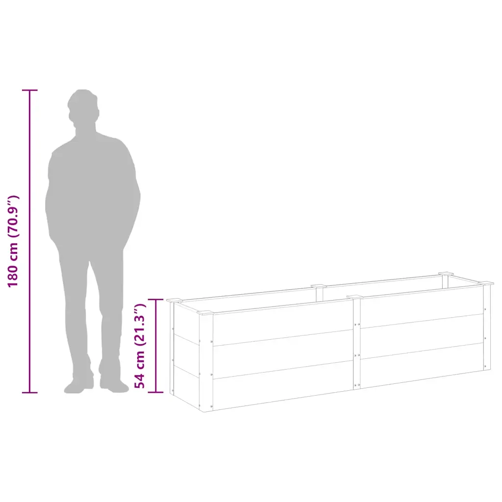 Fioriera Rialzata da Giardino 200x50x54 cm in WPC Grigio 318095