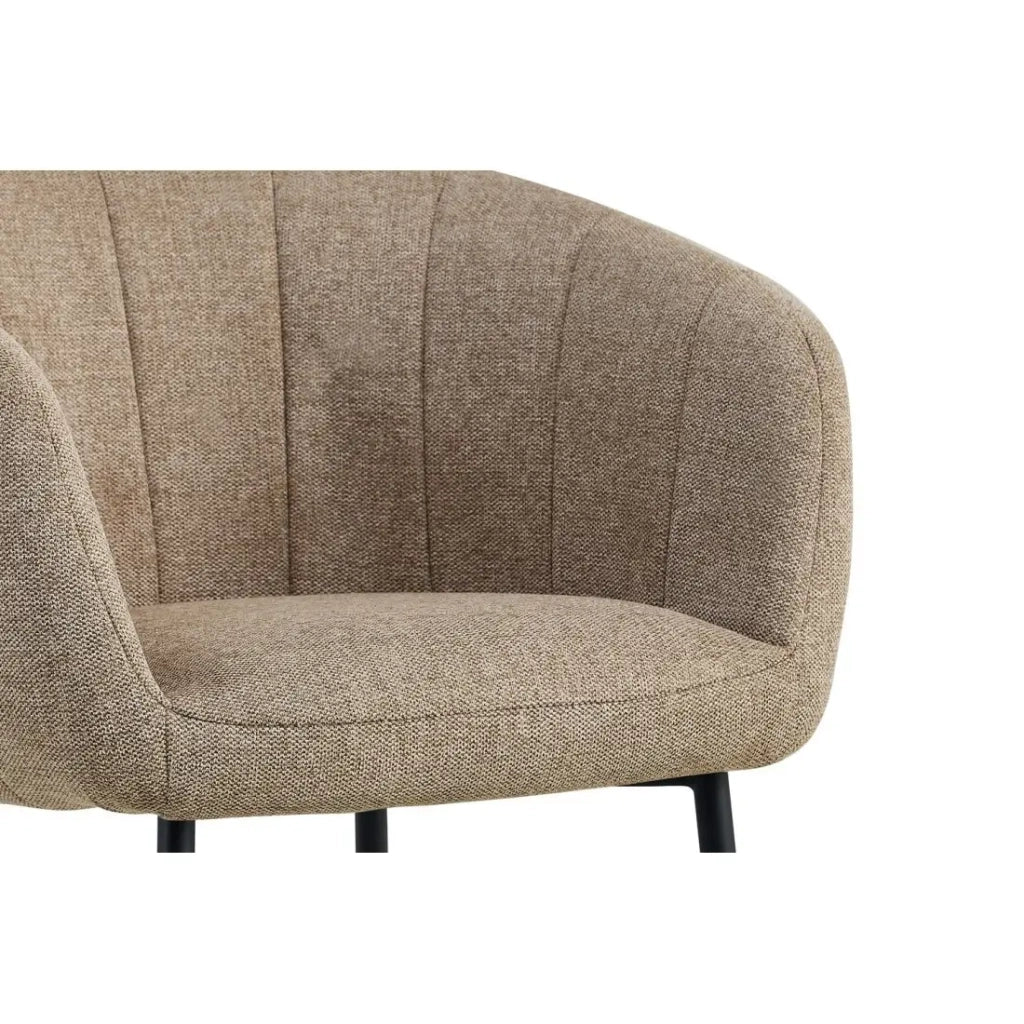 Sedia SEVILLE – Tessuto sabbia – Piedi metallo nero – H79 x L57 x P62 cm