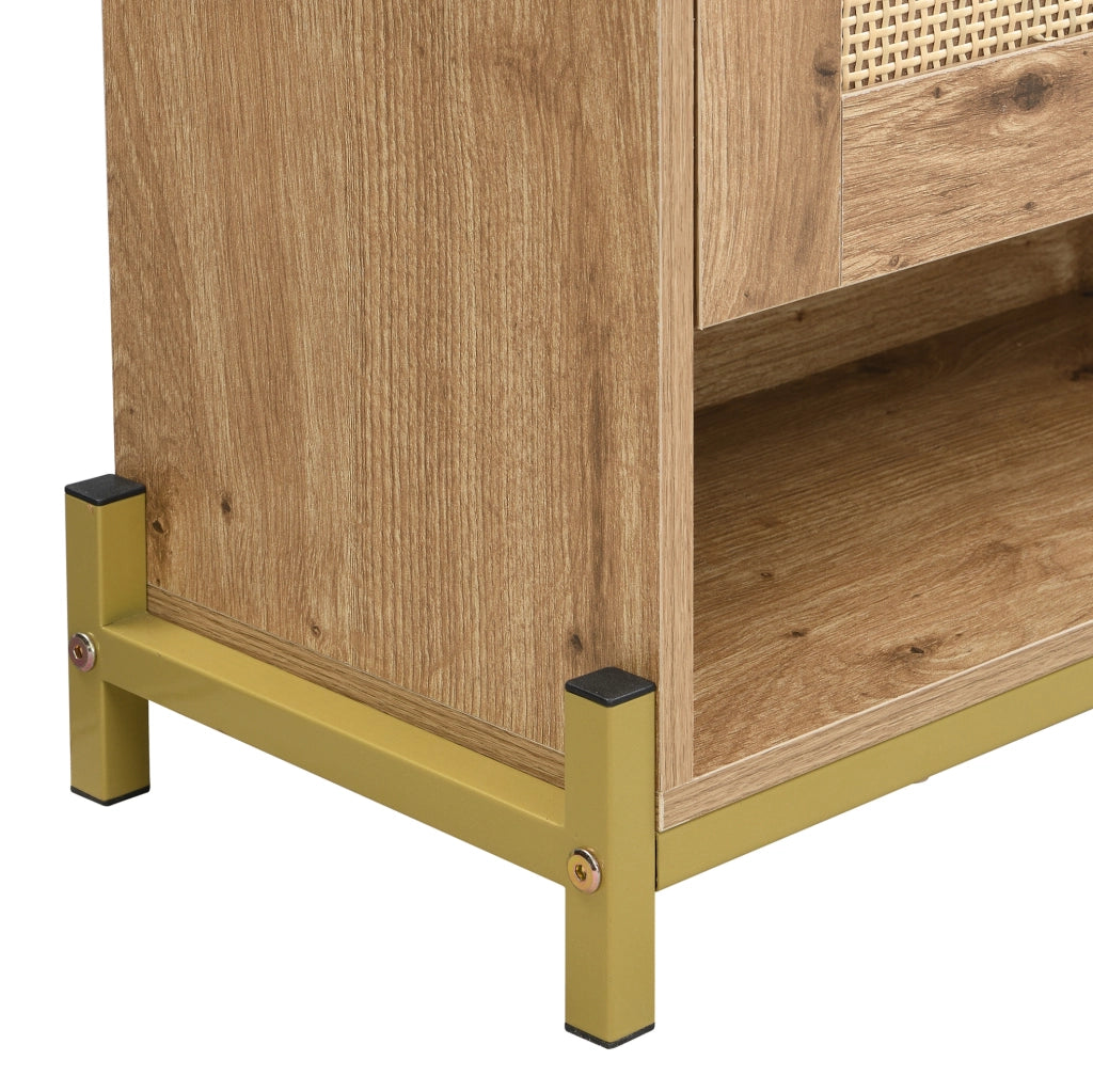 Scarpiera 108.5x24x100 cm salvaspazio con ripiano superiore in MDF naturale