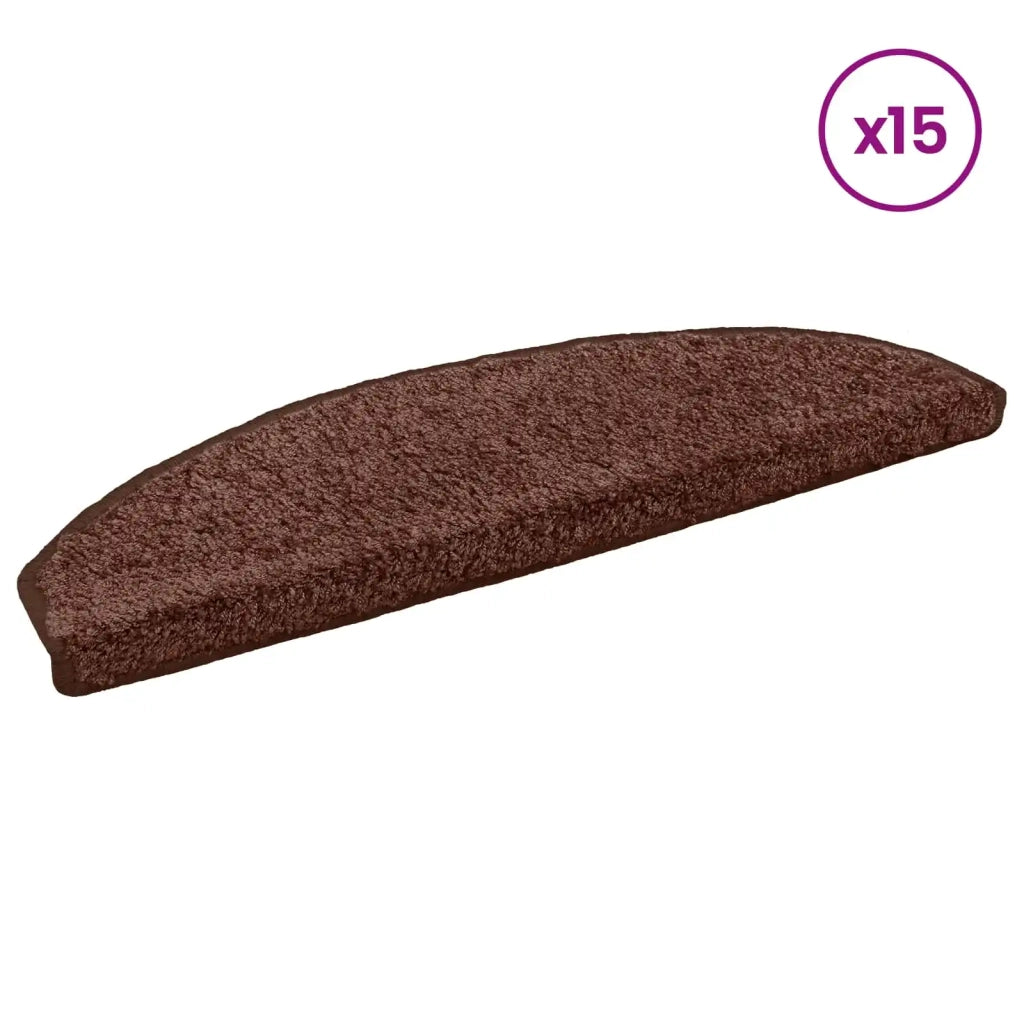 Tappetini per scale autoadesivi Semicircolare 15 pcs Marrone