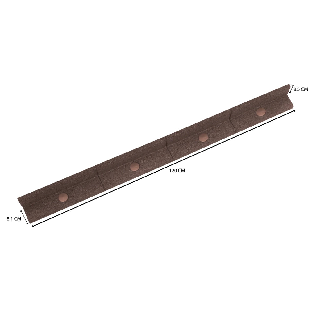 Bordura Flessibile da Giardino 22 x 1,2 m Marrone con Martello in Gomma