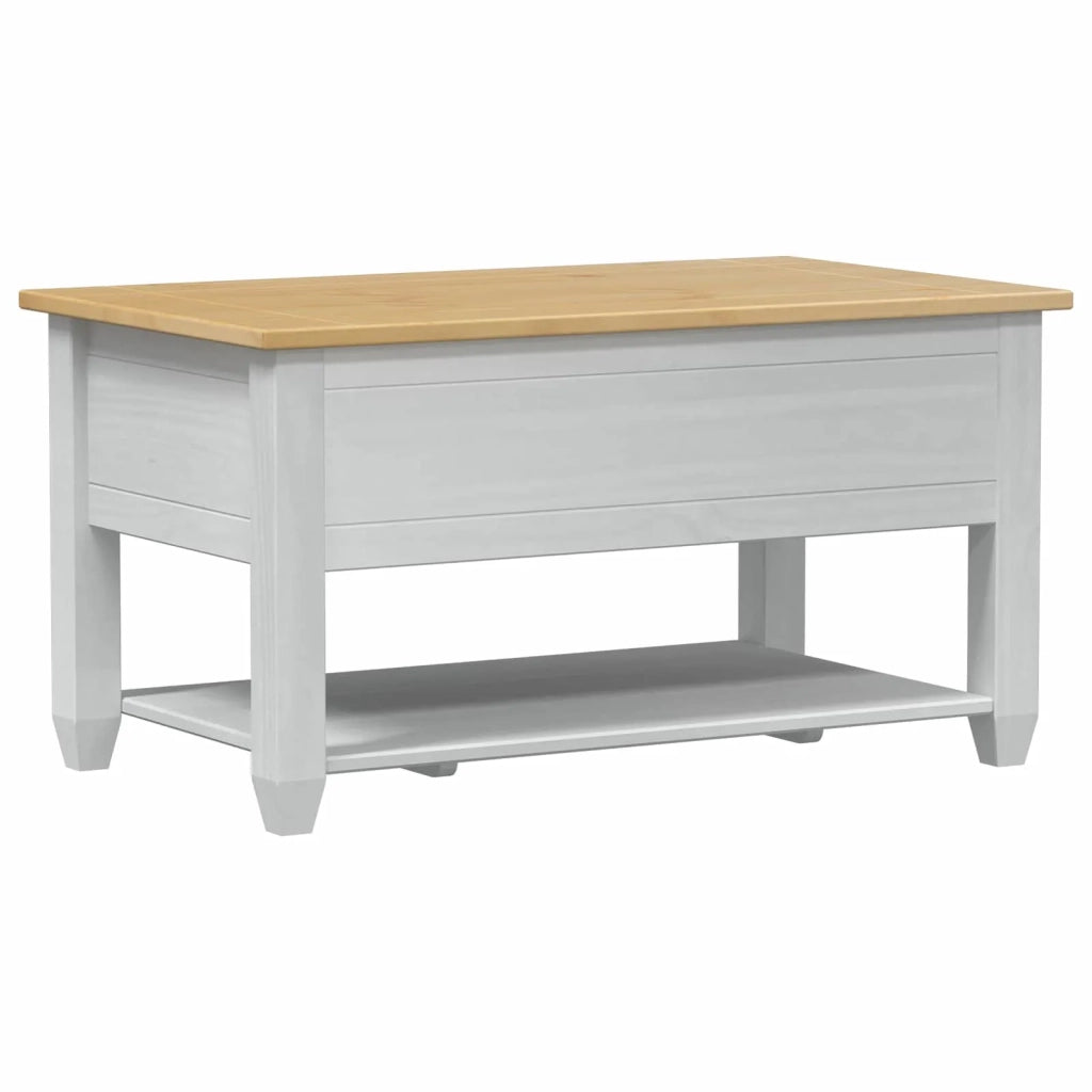 Tavolino da salotto Bianco 85 x 50 x 45 cm Pino massello 42024940