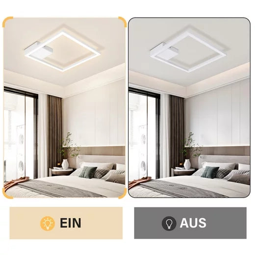 ZMH Lampada da soffitto plafoniera LED bianca quadrata 3000K moderna per soggiorno corridoio cucina