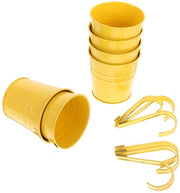 Set di vasi in ferro per appendere Vasi in ferro giallo per appendere Vaso in ferro giallo per appendere con chiodo rimovibile Decorazione rustica per balcone in ferro 6 pezzi Contenitore per piante grasse Decorazione per balcone in ferro