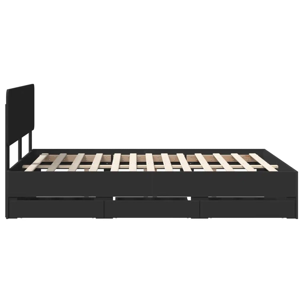 Struttura del letto Nero 140 x 190 cm Legno ingegnerizzato 3412186
