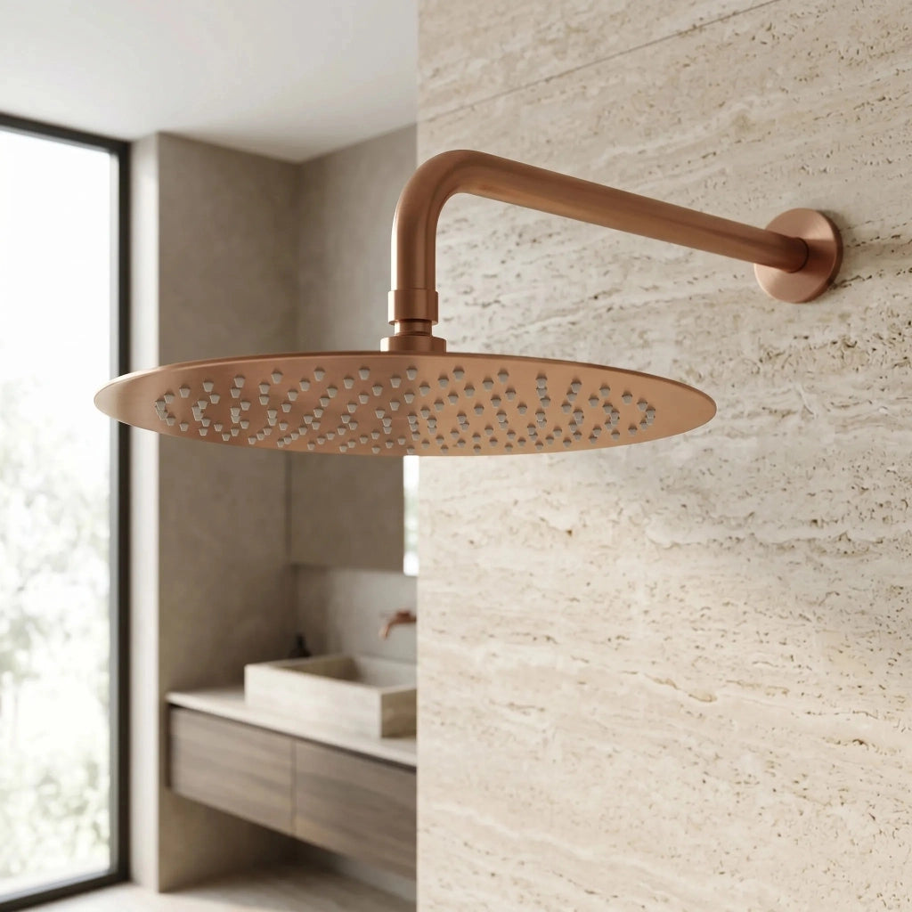 Soffione Doccia Rotondo Rea Js-p014brg 30cm Brush Copper