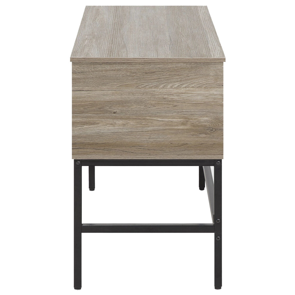 Scrivania da Ufficio Legno Scuro e Nera 120 x 48 cm 2 Cassetti Industrial