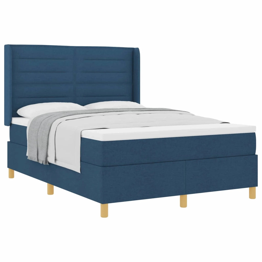 Letto a molle con materasso Blu 160 x 200 cm Tessuto 3341783