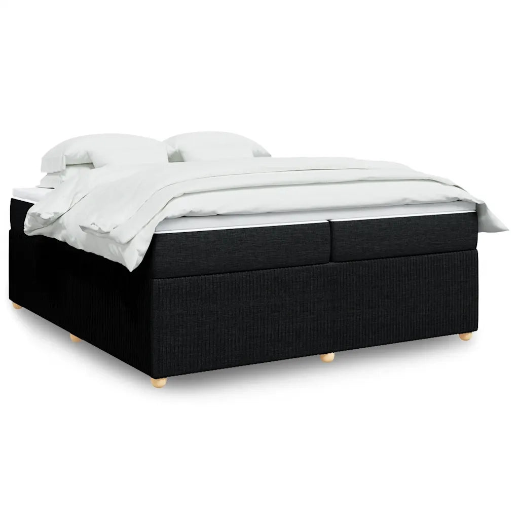 Giroletto a Molle con Materasso Nero 200x200 cm in Tessuto 3285597