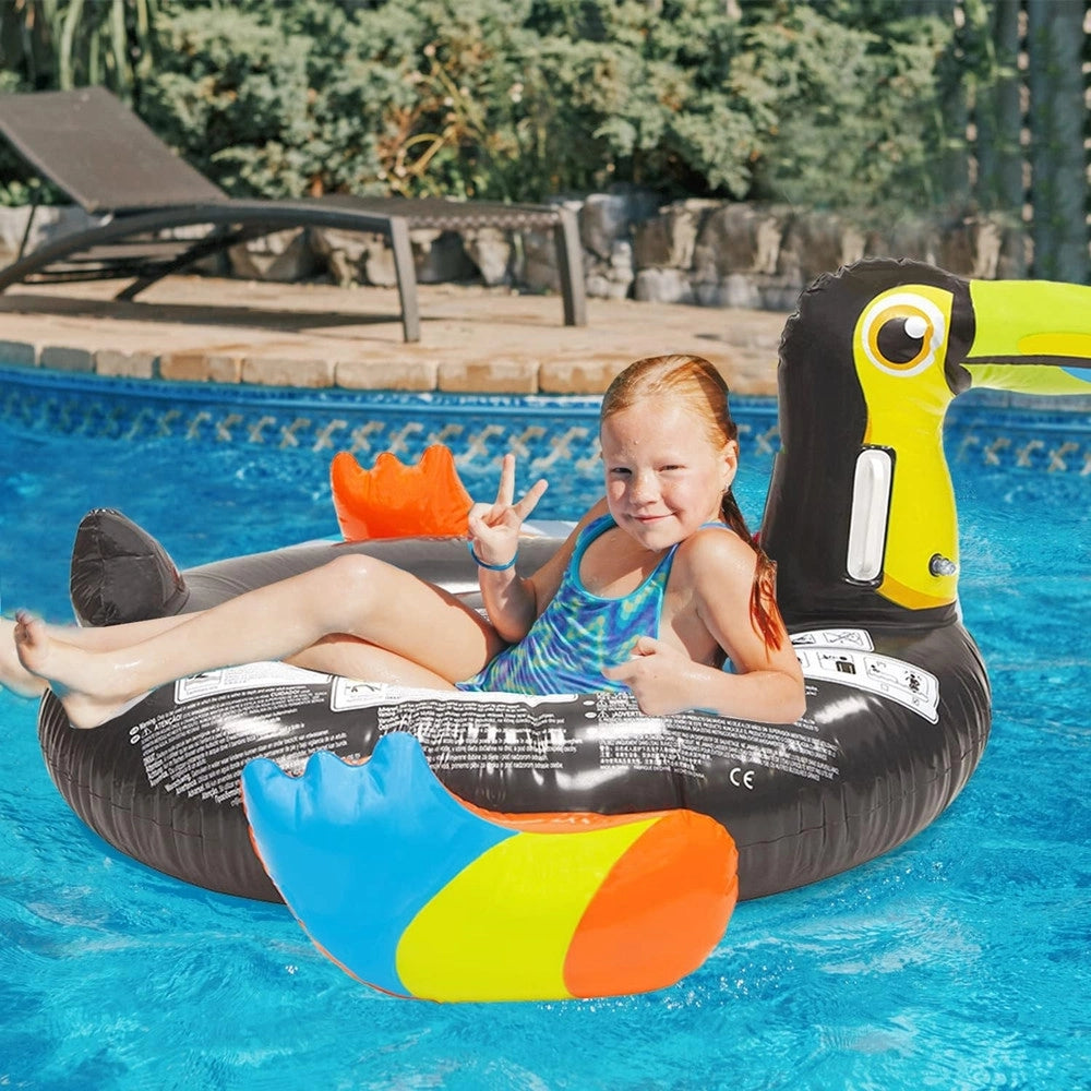 Trade Shop - Gonfiabile Forma Di Tucano Materasso Galleggiante Piscina Spiaggia 128x104x60cm 016142 -