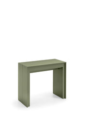 Consolle Allungabile Pinocchio - Tavolo moderno in MDF laccato verde opaco antigraffio, design trasformabile ed elegante - OM
