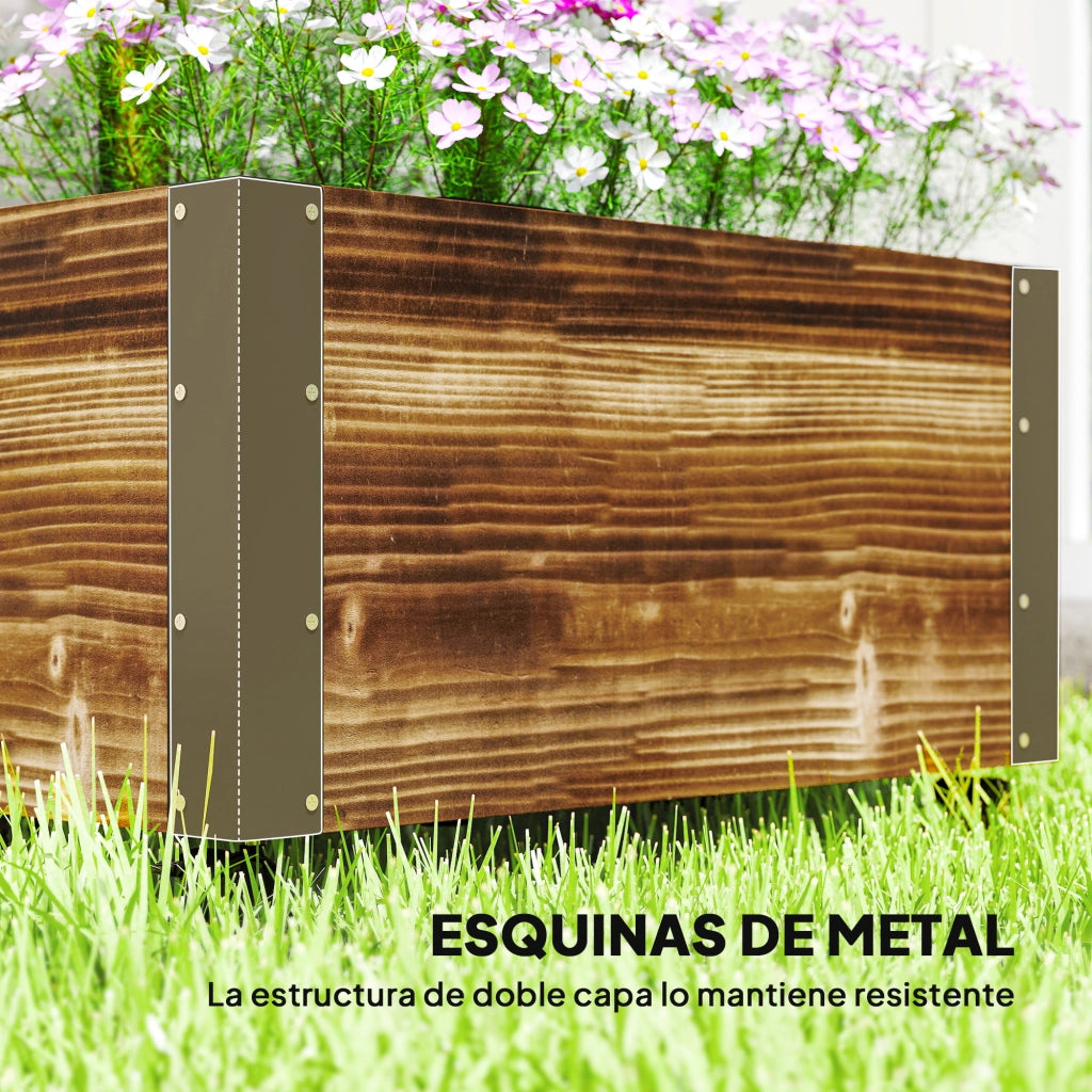 Fioriera con Ruote Griglia Tessuto Non Tessuto e Angoli in Metallo 65x31x147 cm ¨C Minimal ¨C Grigio