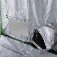 Tenda Idroponica in Oxford 600D con 5 Prese d'Aria Regolabili e Finestra, Serra Idroponica per Coltivazione con Foro per Cavi da Interno, 80x80x160 cm, Nero