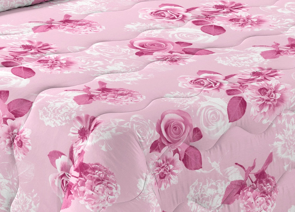 Trapunta Piumone Letto Invernale Imbottita 300gr Scaldanotti Matilde - 2 Piazze - Rosa