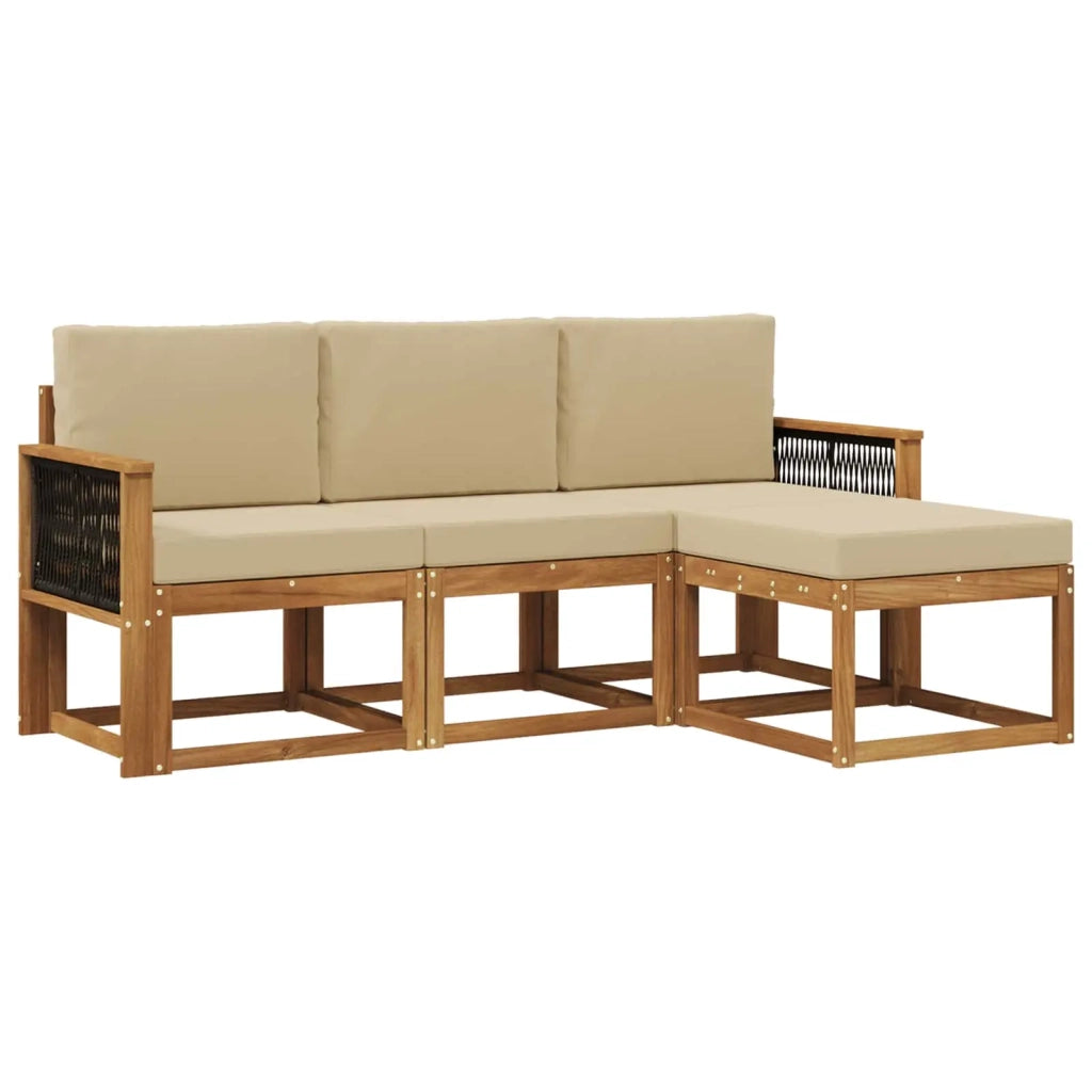 Set di divani da esterno 4 pz Naturale 3385114