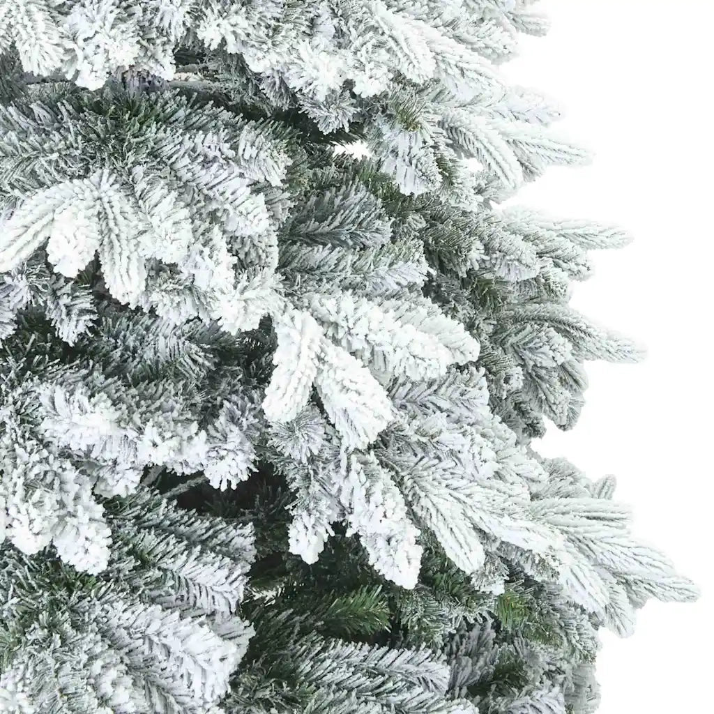 Albero di Natale Artificiale-Albero Natalizio Snodato Foderato di Neve Bianco 223995