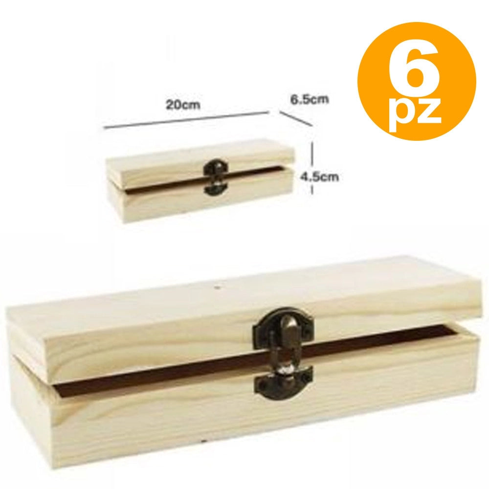 Trade Shop - Set 6 Scatole In Legno Decoupage Portagioie Scatola Cofanetto Rettangolare -