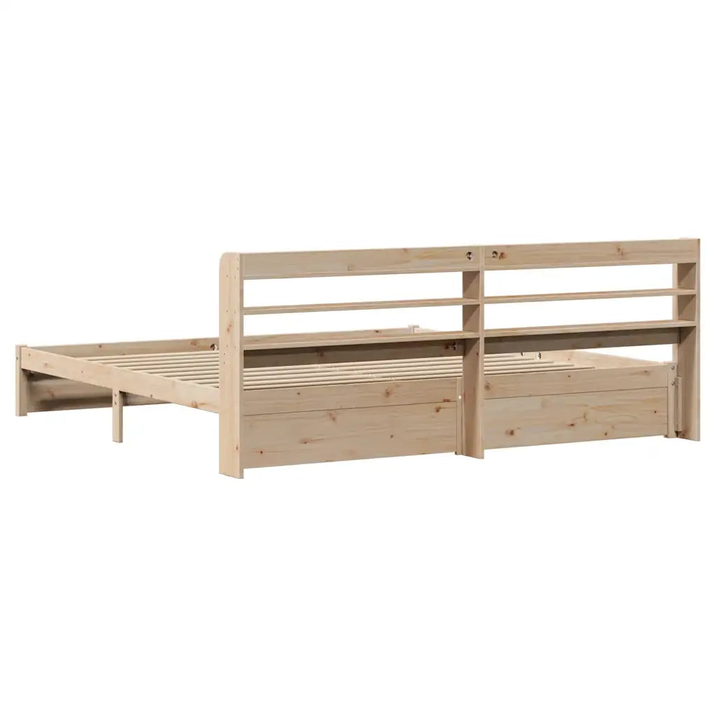 Giroletto con Testiera-Struttura Letto con testiera 200x200 cm in Legno Massello di Pino 901942