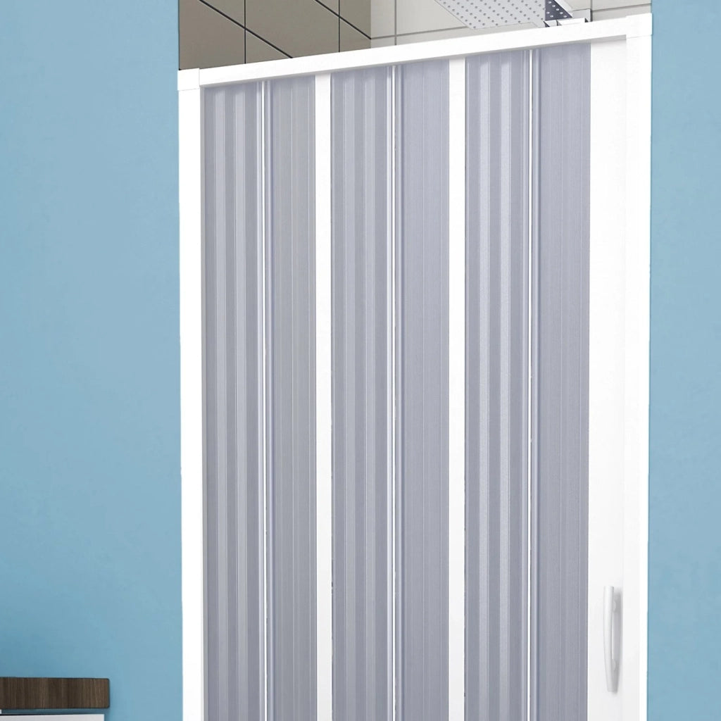 Porta Doccia in PVC 170CM H185 a soffietto con Apertura Laterale colore Bianco mod. Flex