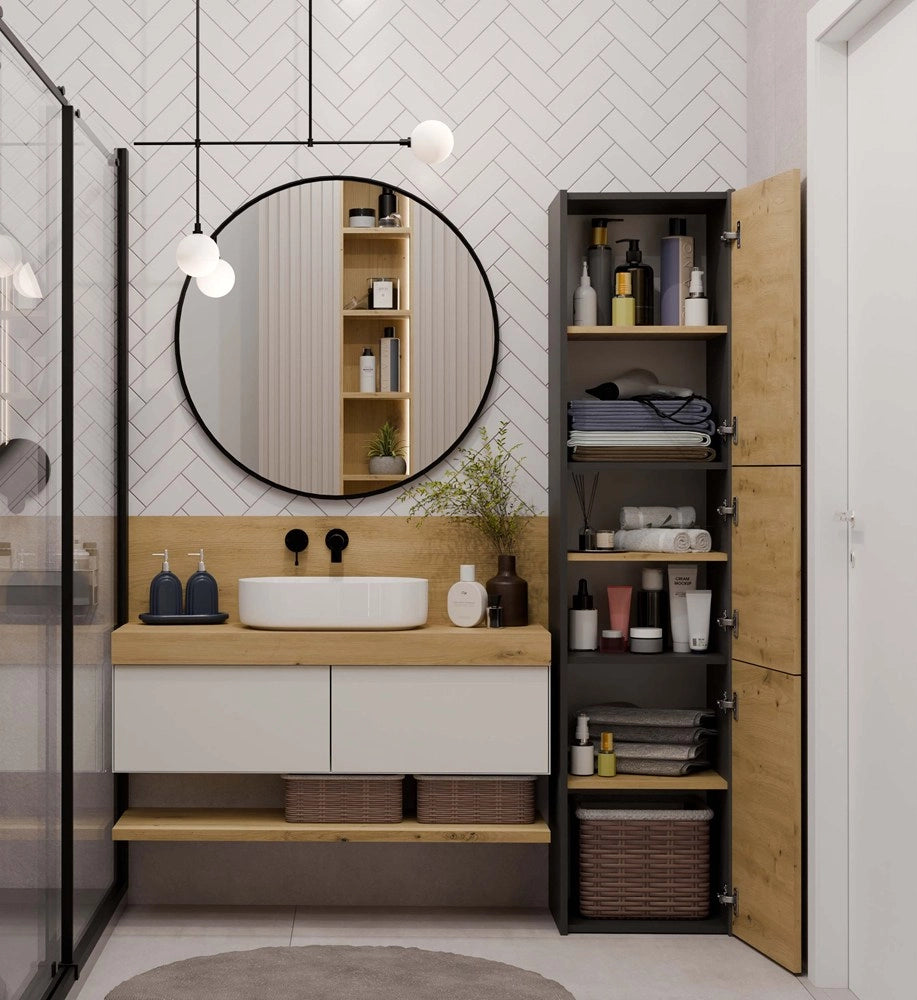 Colonna bagno SARA S43 antracite rovere artisan
