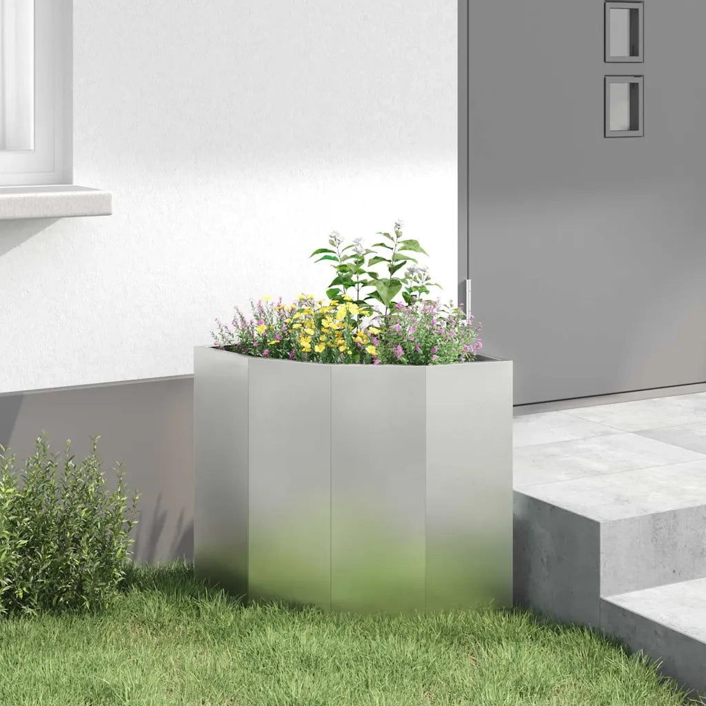 Vaso d'angolo Argento 45 x 45 x 50 cm Acciaio inossidabile