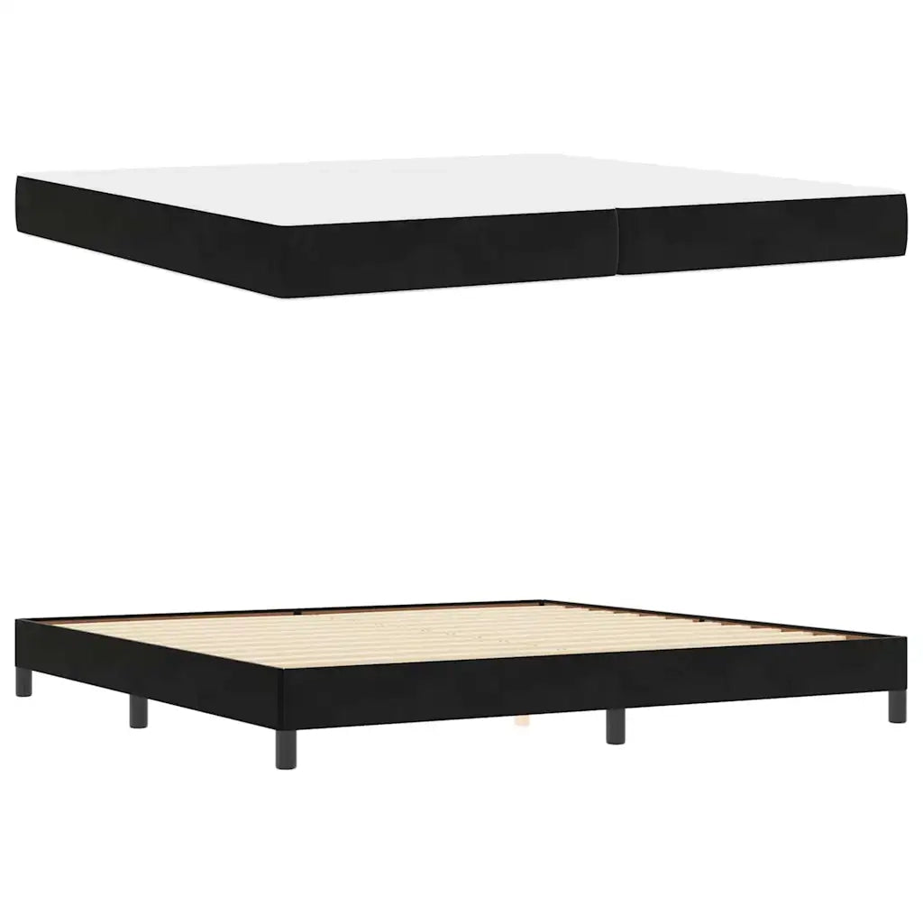 vidaXL Letto box spring con materasso Nero 200 x 200 cm Velluto