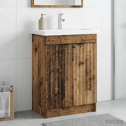 Mobiletto da bagno sotto il lavello Legno antico 890102