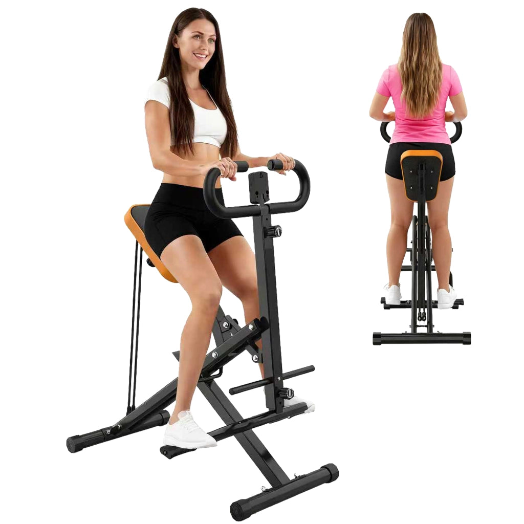 Squat Machine pieghevole per casa, trainer per glutei con bande di resistenza, allenamento cosce, addome, schiena e spinta dell'anca