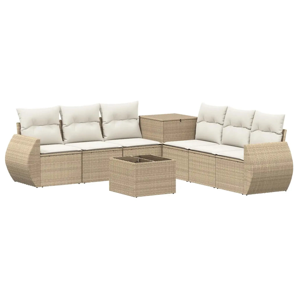 Set di divani 8 pz Beige e Bianco Crema 3448446