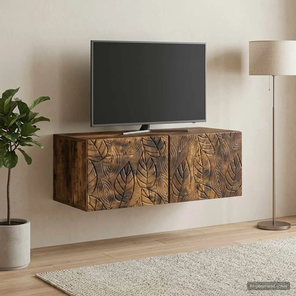 Mobile Porta TV da Muro 59,5 x 41 x 30 cm Rovere Fumo 898850