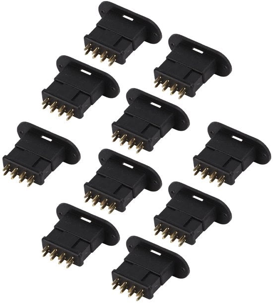 Connettori 8-pini - Alta Qualità - Nero - Prestazioni di Contatto affidabili - Ideali per batterie RC - 10 Paia