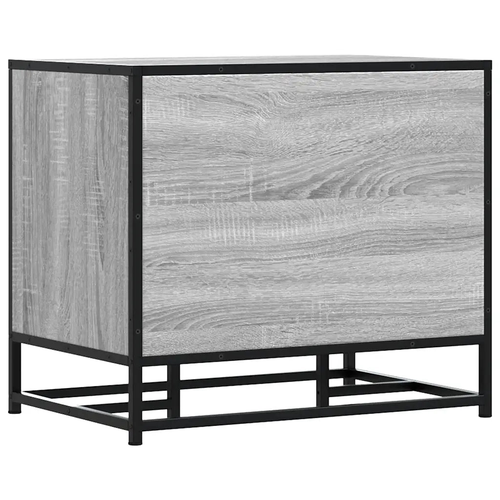 vidaXL Panca Portaoggetti Grigio Sonoma Legno Multistrato e Metallo