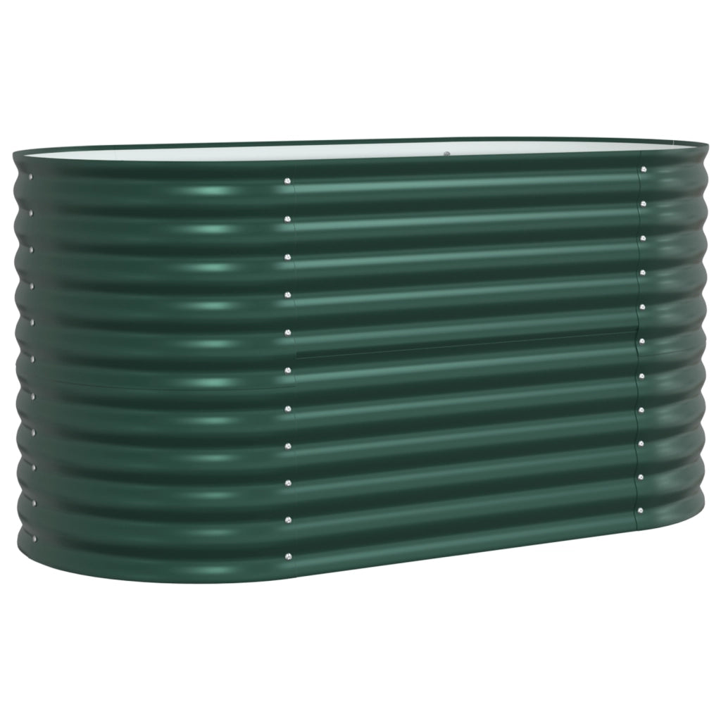Letto da Giardino Rialzato Verde 160x80x81 cm in Acciaio Galvanizzato