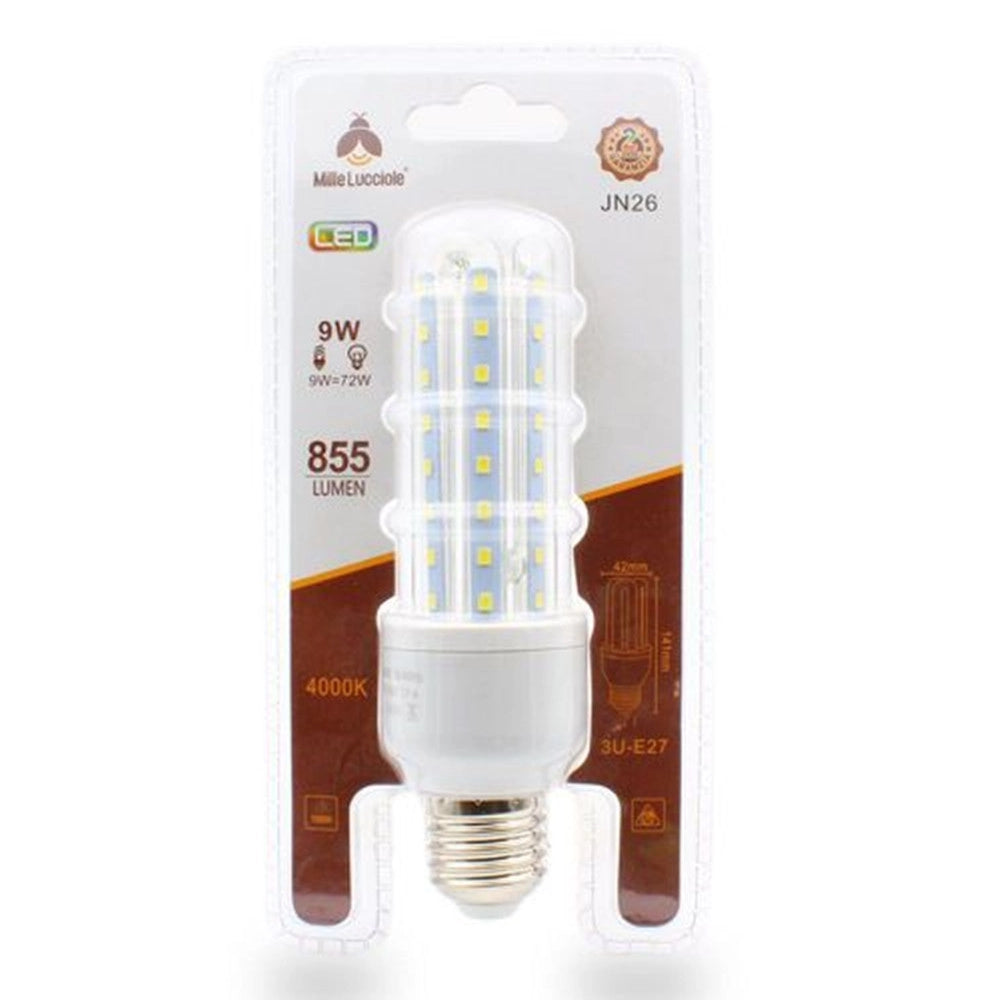 Trade Shop - Lampadina Led Jn26 Attacco E27 9w 3u Luce Naturale 4000k Tubolare Lineare 855lm 87347 -