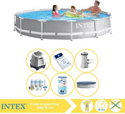 Piscina a Rete Intrecciata - Piscina da Montare - 366x76 cm - Incluso Copertura, Filtro, Sistema di Salatura e Salaturo