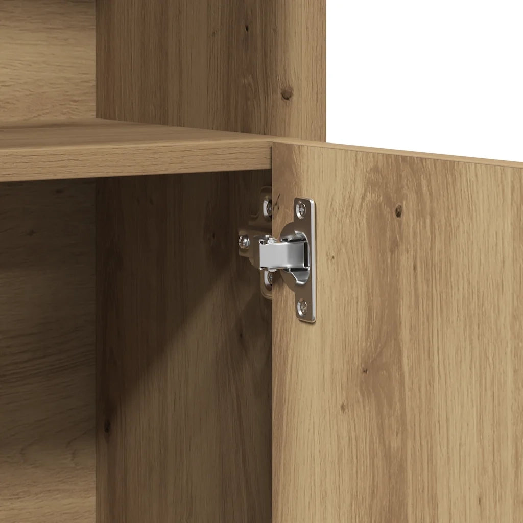 Mobiletto da bagno artigianale in rovere 32x25,5x190 cm in legno ingegnerizzato 856049