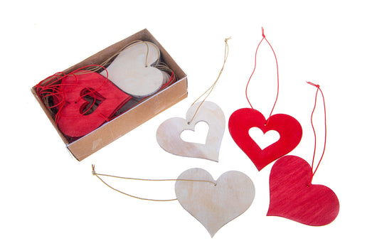 Set 24 Cuori con da Appendere H 8 cm