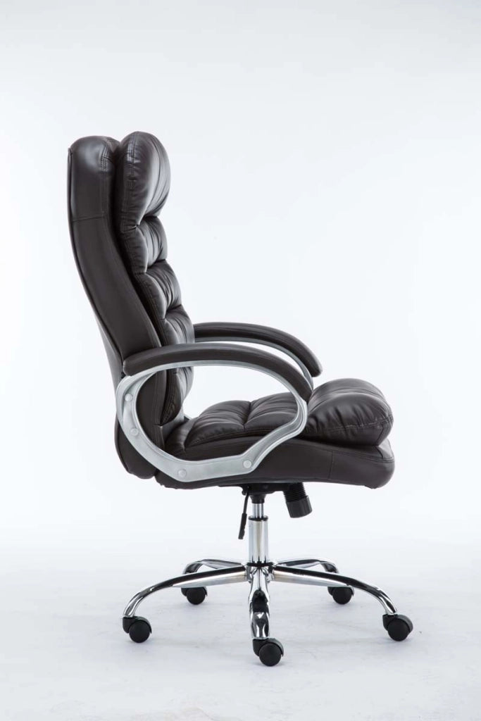 Sedia ufficio XXL Vancouver in similpelle marrone