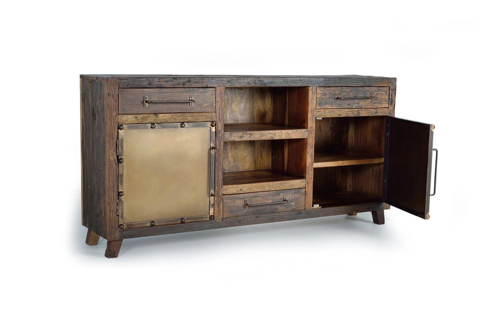 Credenza in legno di recupero e metallo