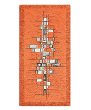 Tappeto moderno PIXEL ARANCIONE disegno arte contemporanea astratto geometrico, passatoia cucina multiuso lavabile in lavatrice e anti-scivolo cm.55x280