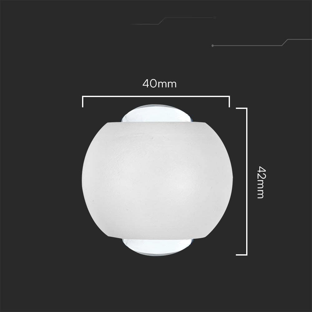 Applique esterna V-TAC VT-2502 2W 3000K 200lm bianca IP54