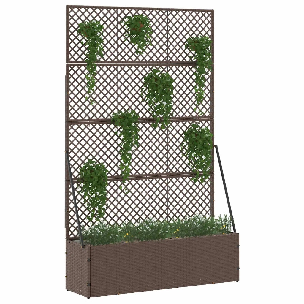 Vaso da giardino-Fioriera Esterno-Contenitore per Piante Marrone 105 x 30 x 170 cm Metallo