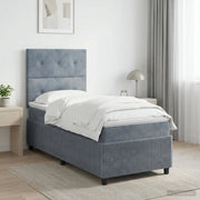 Letto box spring con materasso Grigio Scuro 90 x 190 cm Velluto 3454512
