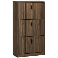 Mobile Scarpiera a 3 Livelli con Ripiani Regolabili per 18 Paia max, in Truciolato, 63x24x117 cm