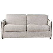 Divano letto in tessuto grigio imbottito a 2 posti trasformabile con gambe in plastica Soggiorno moderno minimalista
