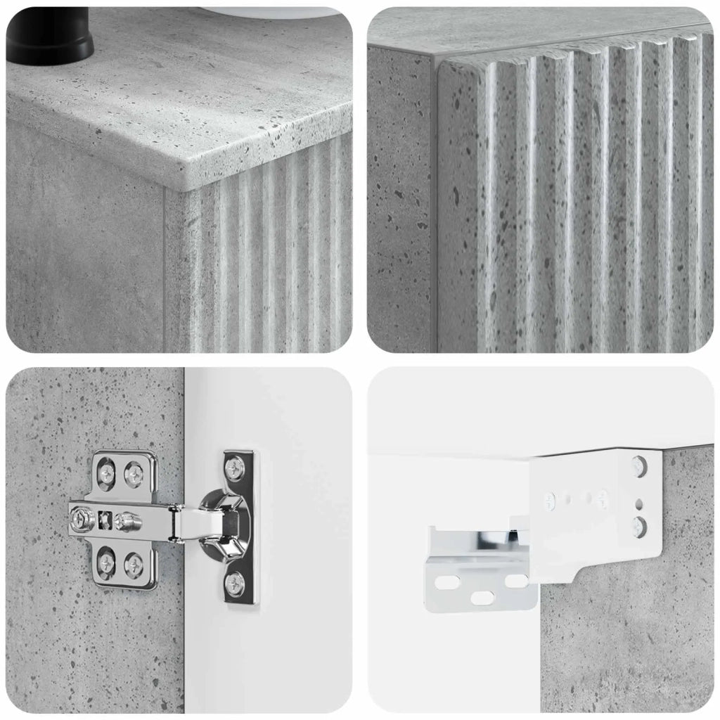Set di mobili per il bagno 3 pz Grigio Cemento 3406046