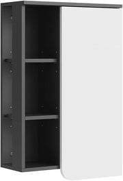 mobile bagno Karen, Antracite/bianco, 50 x 75 cm con porta e vani aperti