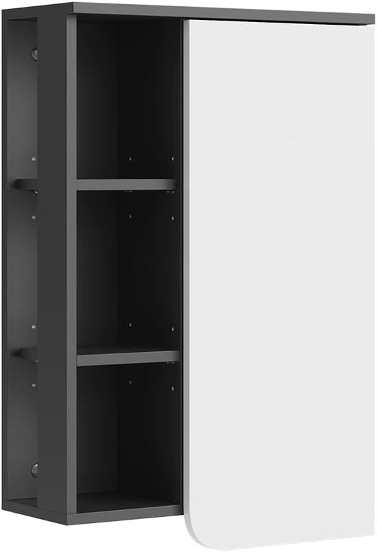 mobile bagno Karen, Antracite/bianco, 50 x 75 cm con porta e vani aperti